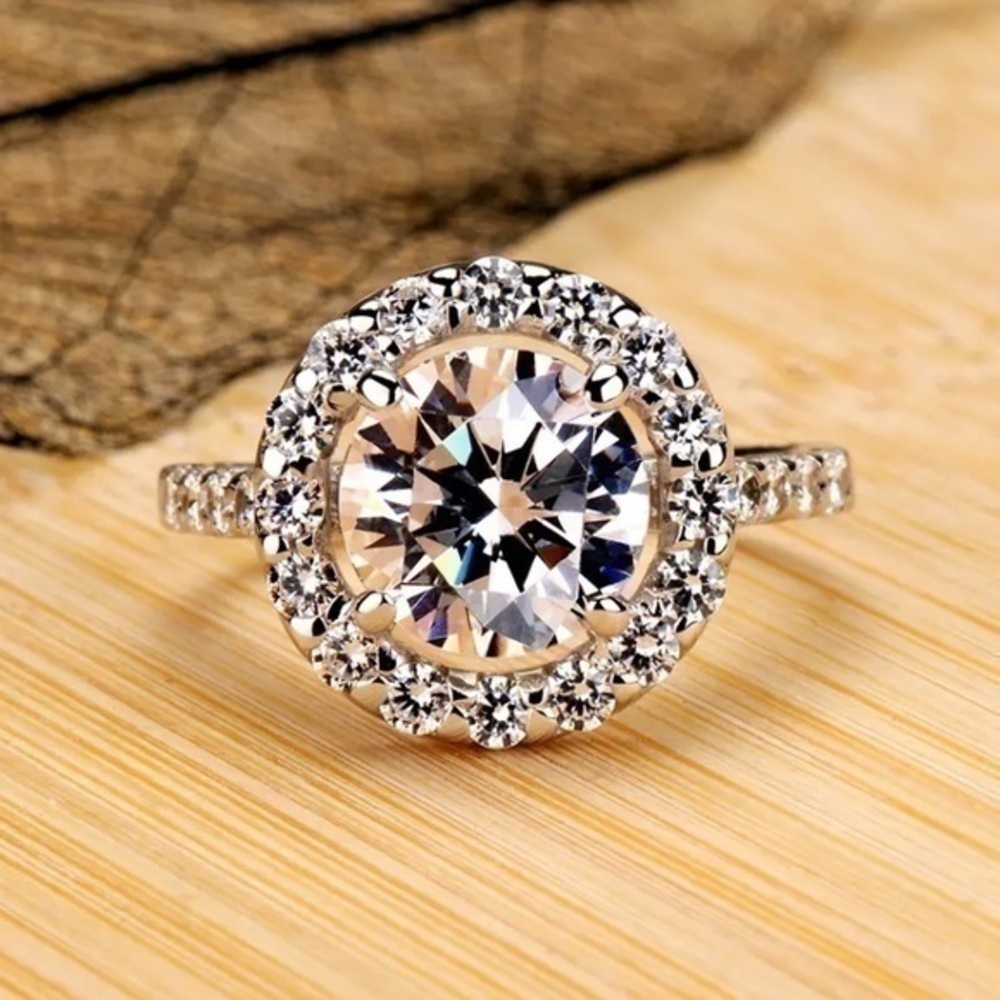 1ct Diamond 925 Silver Ring